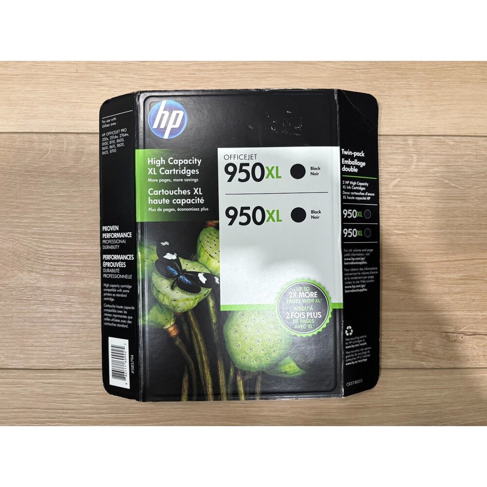 HP 950 XL Black Ink Twin Pack for OfficeJet Pro 8600 8610 8620 8625 8700 2-Pack